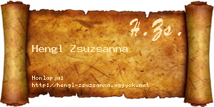 Hengl Zsuzsanna névjegykártya
